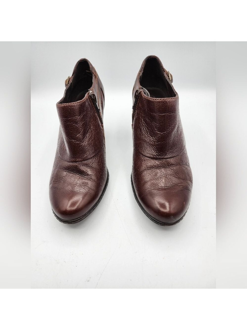 Clark Brown Leather Ankle Boots Bendable Sz 8M